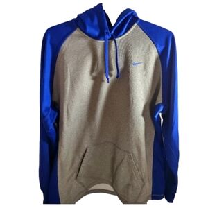 Nike Dri Fit Grey and Blue Hoodie